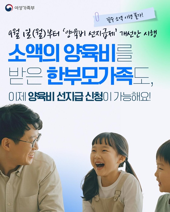 양육비 선지급제 개선